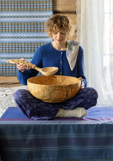 “Alaska Sky” tablecloth in organic cotton - midnight blue