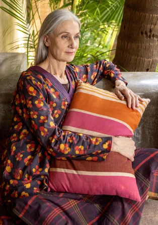 “Ecuador” organic cotton cushion, with filler cushion - burgundy