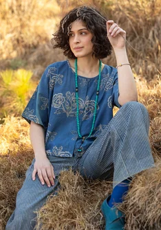 Pantalon tissé "Willow" en coton biologique - indigo