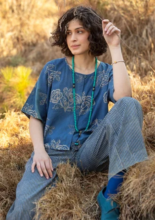 Pantalon tissé "Willow" en coton biologique - indigo