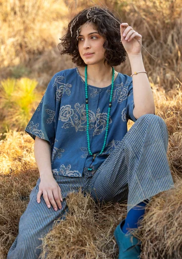 Pantalon tissé "Willow" en coton biologique - indigo
