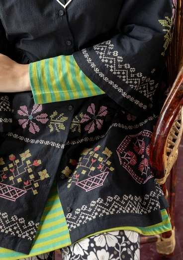 Tunika «Girlang» i økologisk bomull - svart