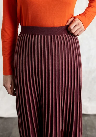 Organic/recycled cotton knit skirt - aubergine/dusty red