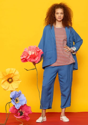 Blazer „Margit“ aus Leinen/Modal-Gewebe - eismeerblau