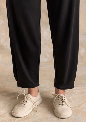 Jerseyhose aus Viskose/Elasthan - schwarz