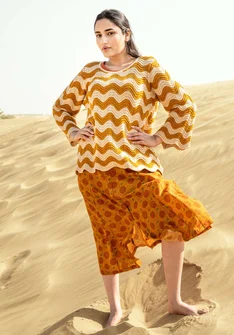 “Gjusta” woven organic cotton skirt - mustard