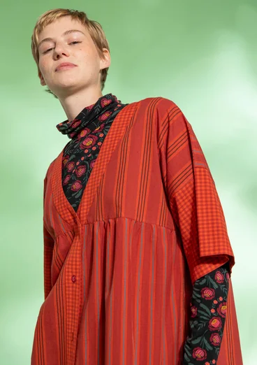 “Sofia” artist’s blouse in organic cotton - madder red