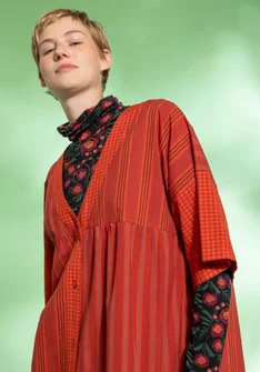 “Sofia” organic cotton smock blouse - madder red