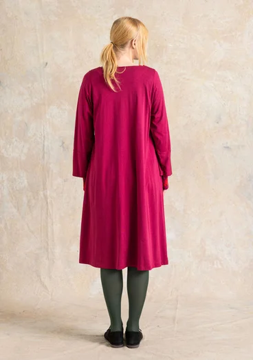 Robe rayée/unie "Ellen" en jersey de coton biologique/modal - chou rouge