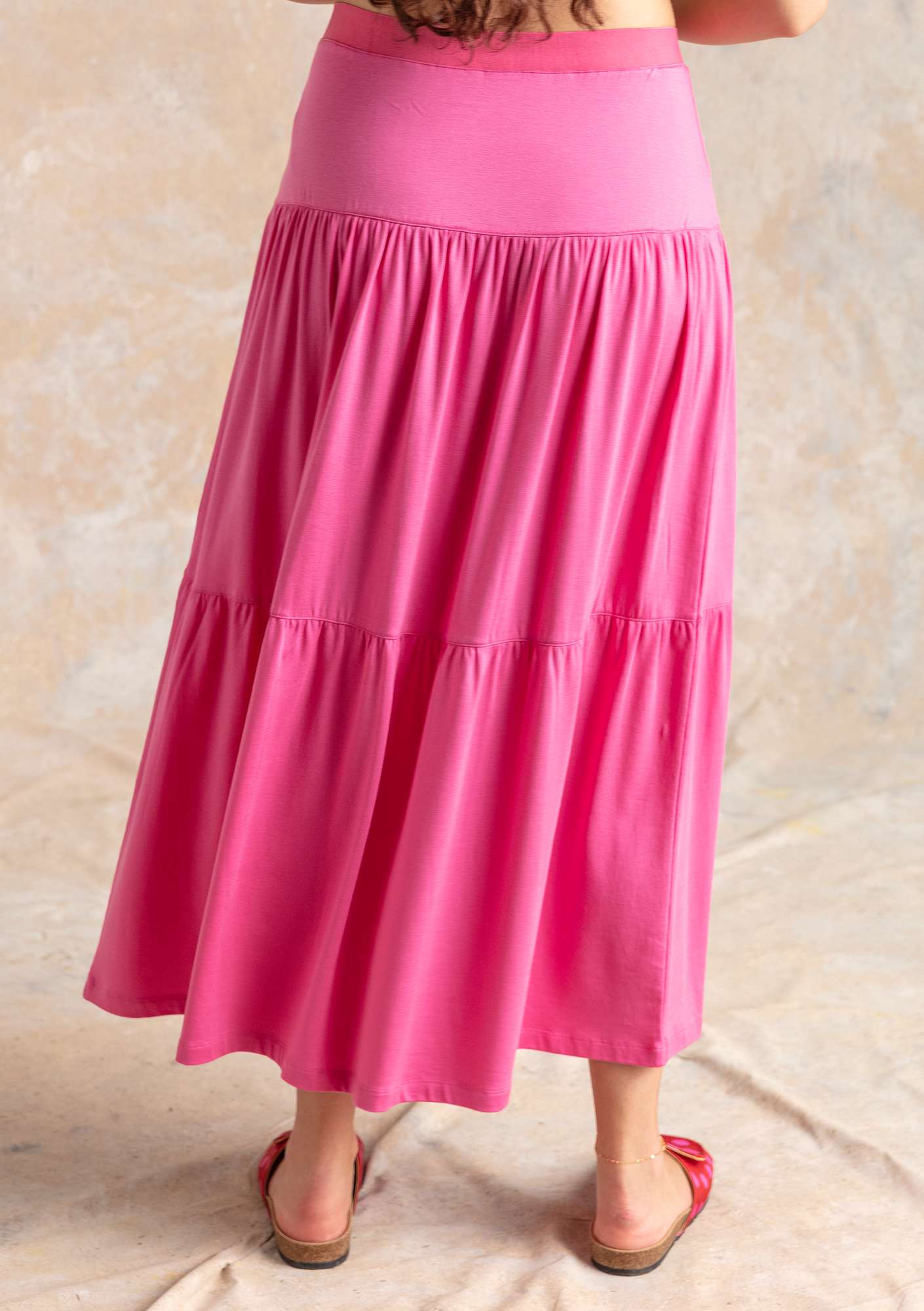 “Adena” lyocell/elastane jersey skirt peony