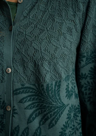 Gemusterte Strickjacke „Anila“ aus Bio-Baumwolle - veronagrün