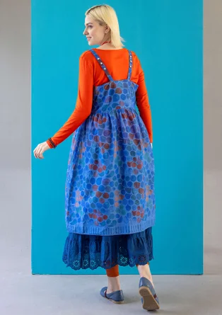 “Antoinette” woven dress in organic cotton - sapphire blue
