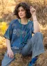 “Rose hip” woven organic cotton blouse (indigo L)