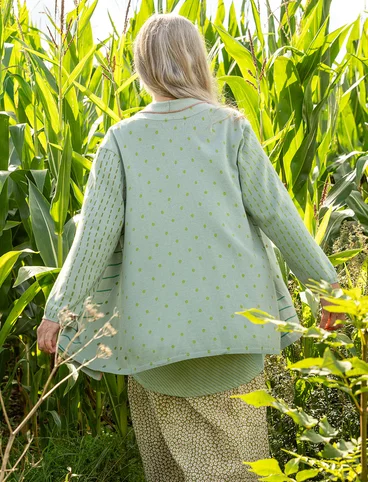 “Sigfride” cardigan in organic/recycled cotton - frostgrn