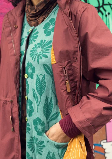 “Madison” parka in organic cotton with a removable vest - beetroot