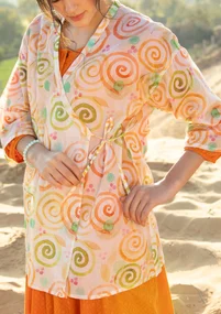 “Cumulus” woven-cotton kimono - light sand