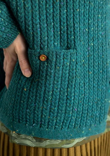 Gilet à neps en laine d'agneau mélangée - vert bouteille clair/chiné