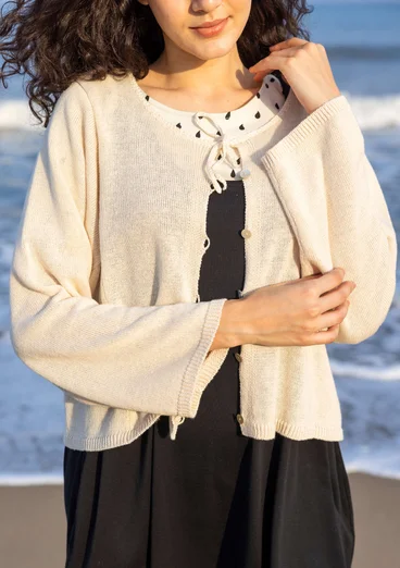 Linen/organic cotton cardigan - almond milk