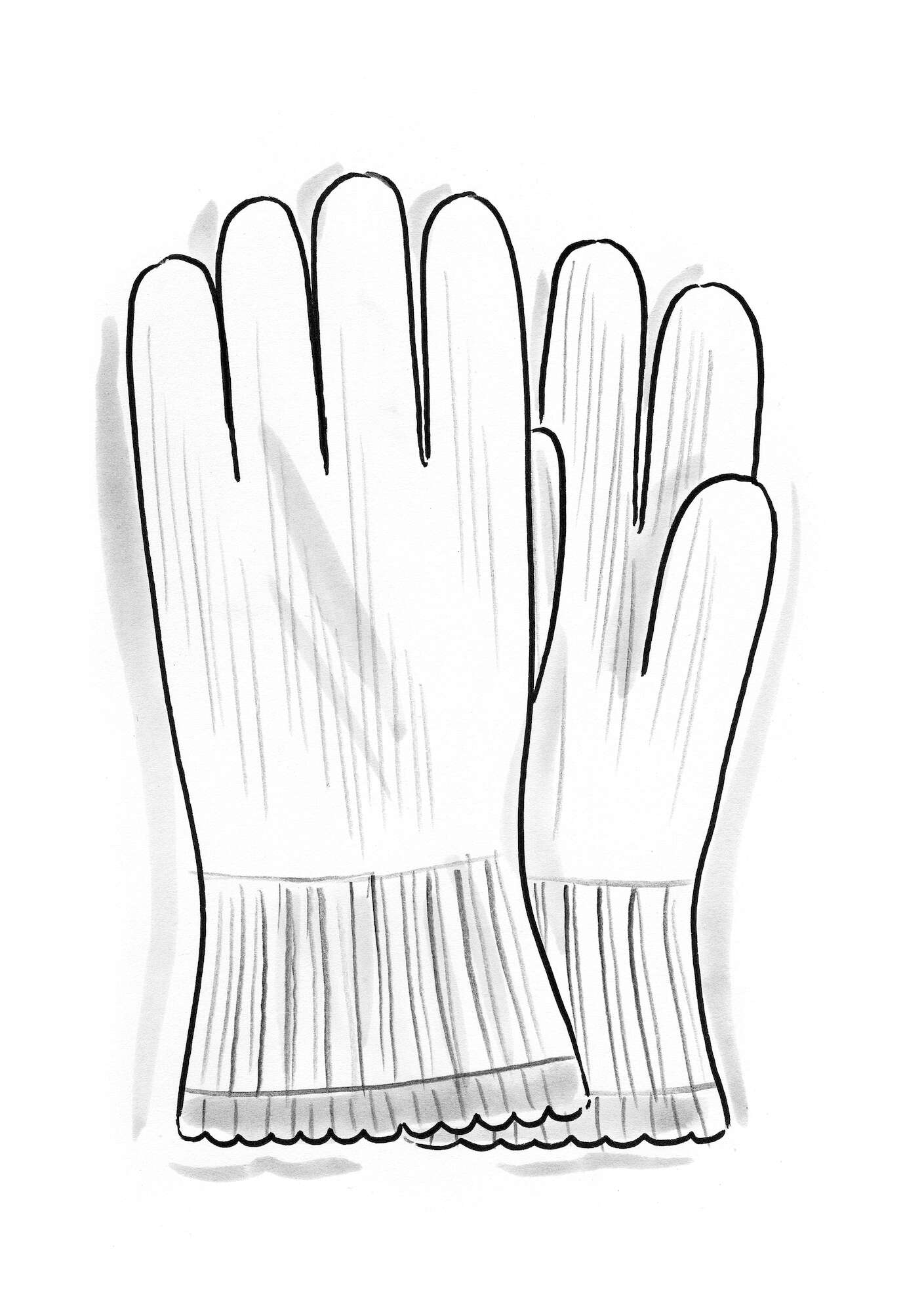 Gloves in organic cotton/wool with touchscreen function