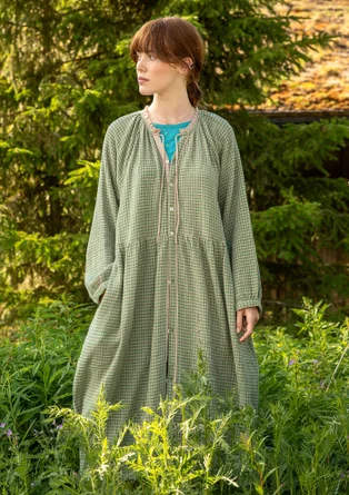 “Ottilia” woven organic cotton dress - dark natural