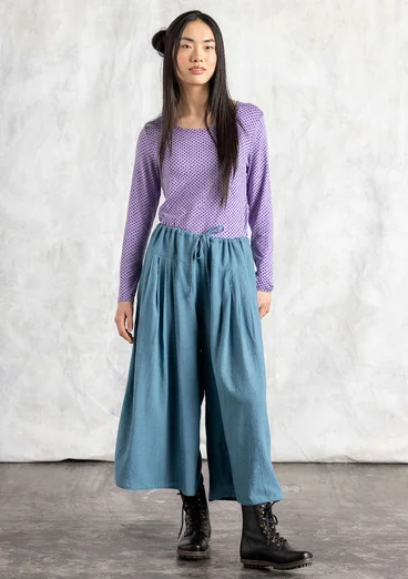 “Tina” lyocell/elastane jersey top - powder purple/patterned
