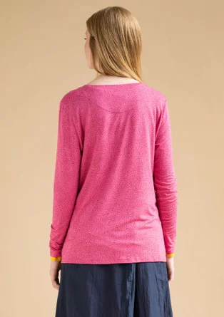 “Ada” jersey top in lyocell/spandex - hibiscus/patterned