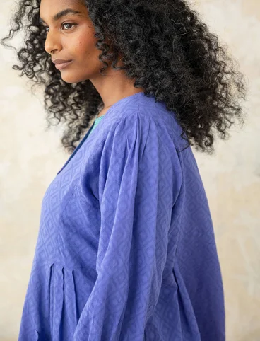 Woven artist’s blouse in organic cotton - himmelsbl