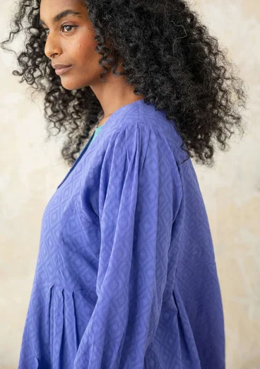 Woven organic cotton smock blouse - sky blue