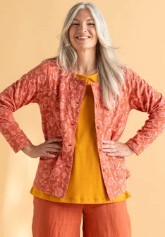 “Hazel” organic cotton/elastane jersey cardigan - terracotta