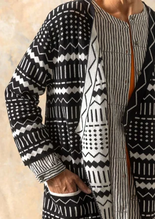 Strickjacke „Elsie“ aus Bio-/Recycling-Baumwolle - schwarz
