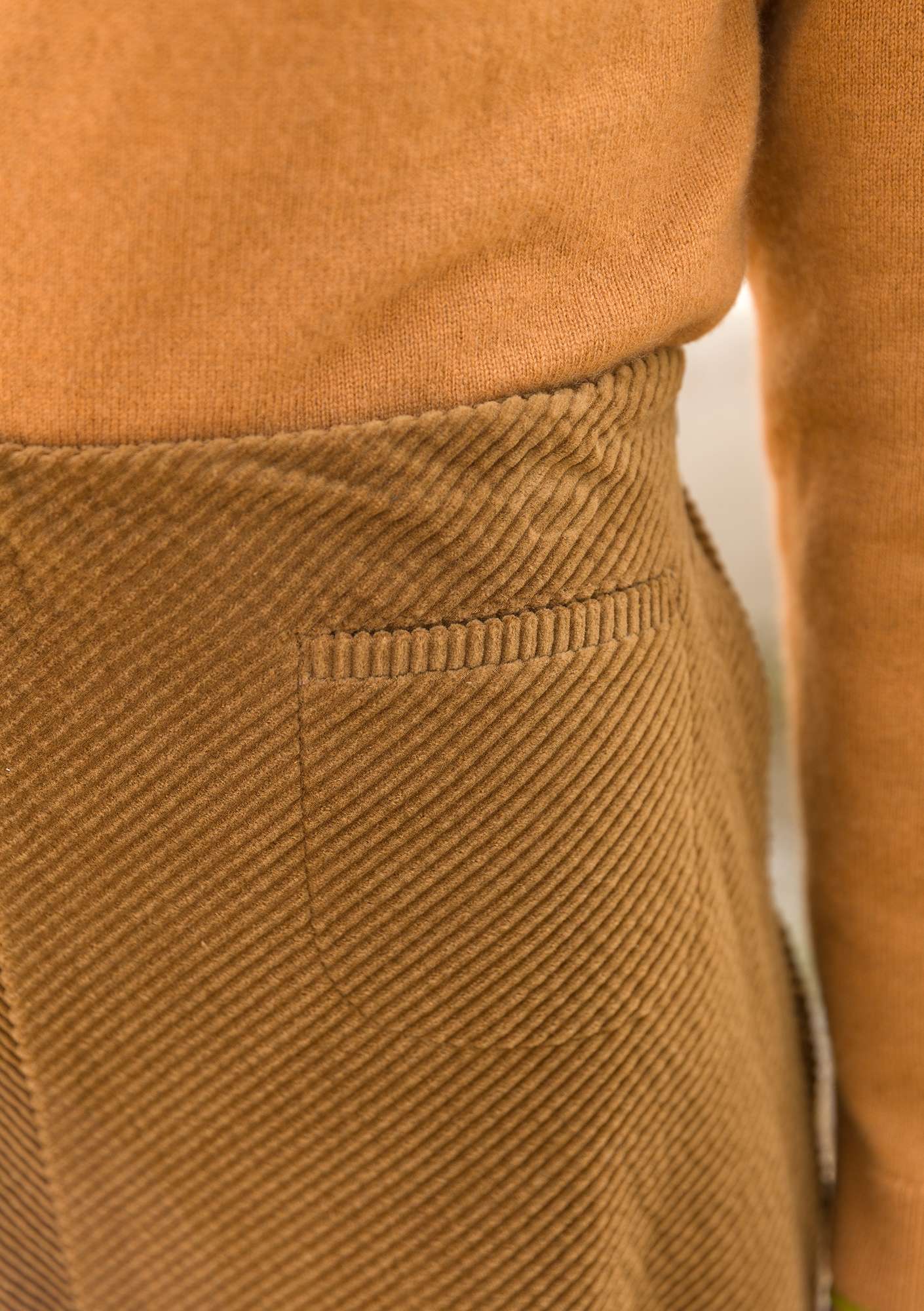 Organic cotton corduroy skirt brass thumbnail