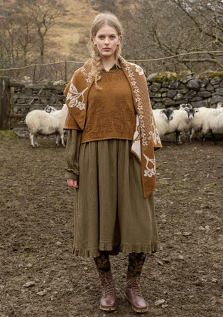 Strickpullover „Hildur“ aus Wolle - messing-melange