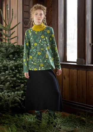 “Fyrverkeri” jersey top in organic cotton/modal - dark green