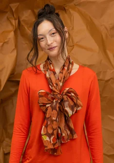 “Frida” patterned organic cotton scarf - chestnut