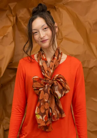 “Frida” patterned organic cotton scarf - chestnut