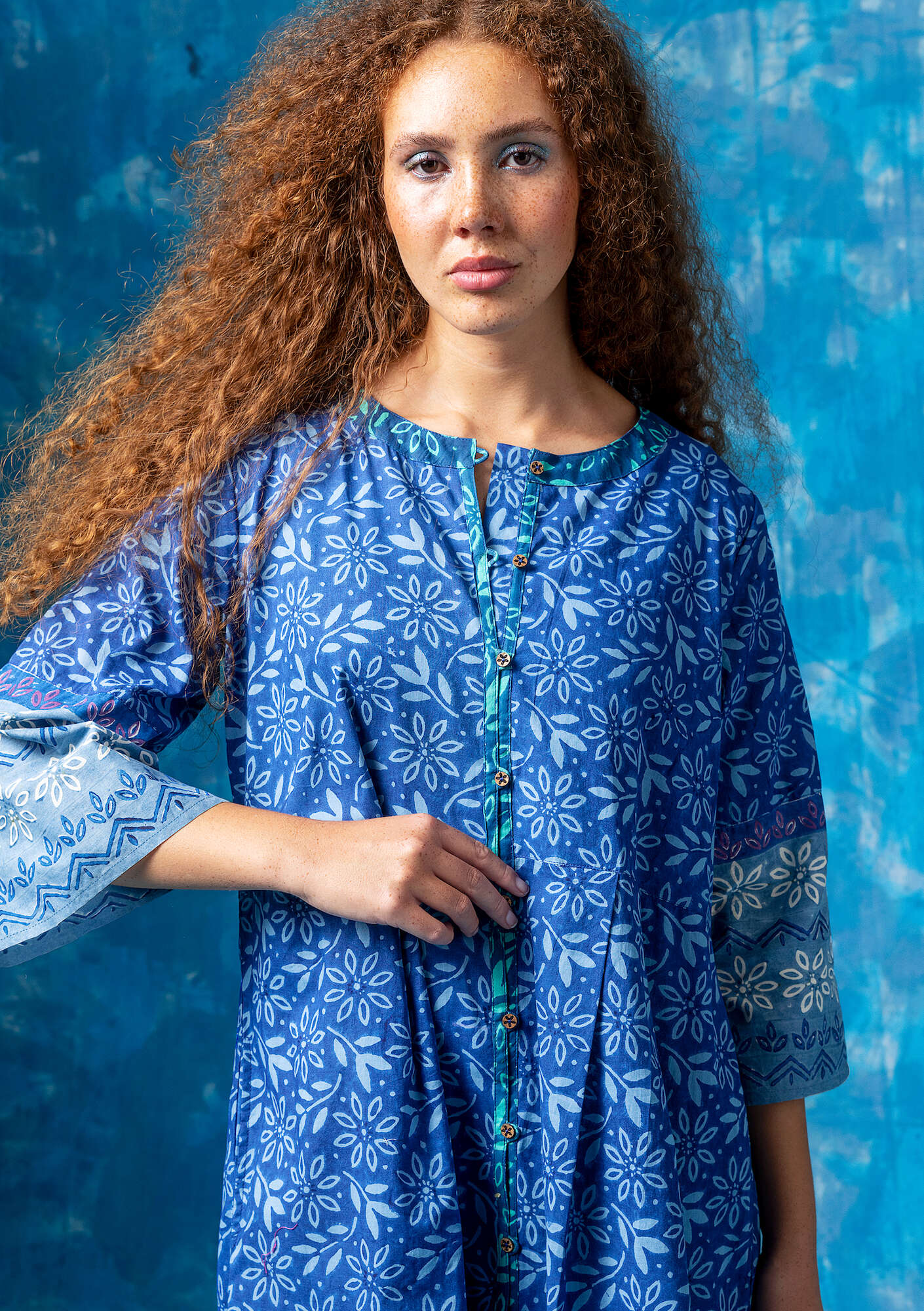 “Kauri” woven organic cotton dress  lupin thumbnail