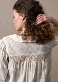 Blouse "Fille" en tissu de coton biologique - blanc cassé