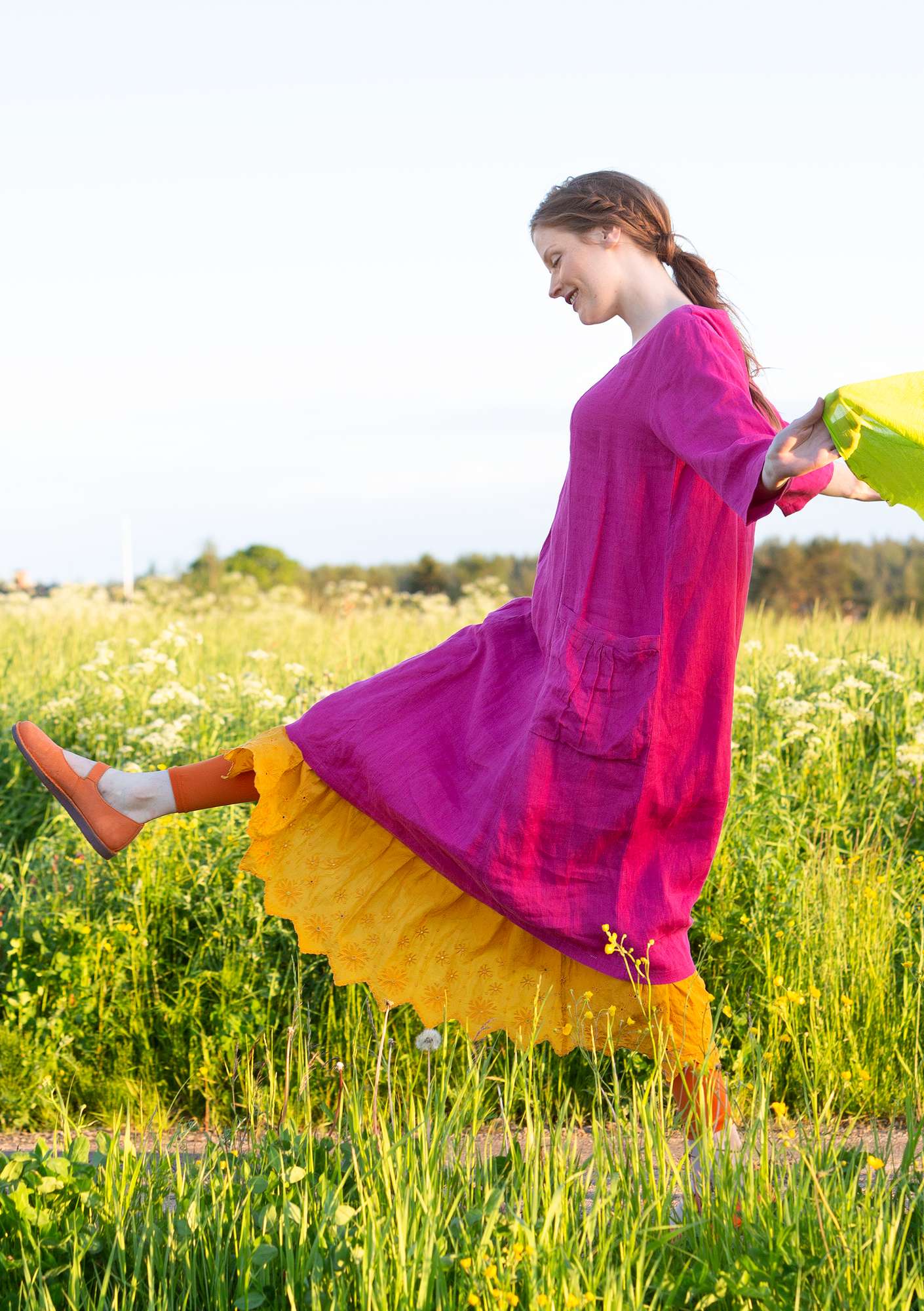Kleid „Sprint“ aus Leinen hibiskus thumbnail