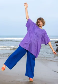 “Reflexions” woven organic cotton tunic - amethyst