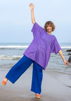 “Reflexions” woven organic cotton tunic - amethyst