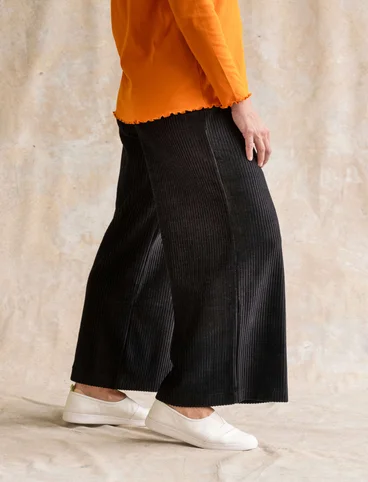 Velour trousers in organic cotton/recycled polyester - svart