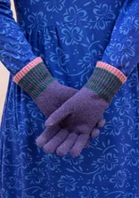 Fingerhandschuhe aus Lammwolle - gewitterlila-melange