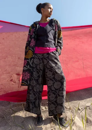 Pantalon tissé "Moonlight" en viscose/lin - noir