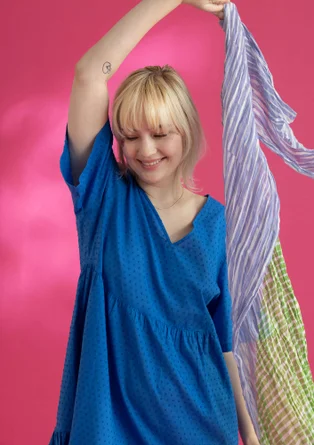 Webkleid aus Bio-Baumwolle - kornblumenblau