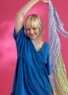 Woven organic cotton dress (cornflower blue M)