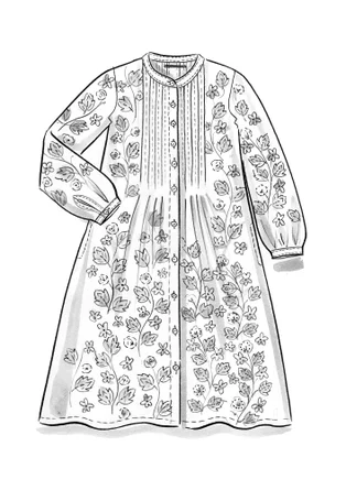Kleid „Linnea“ aus Hanfgewebe - aubergine
