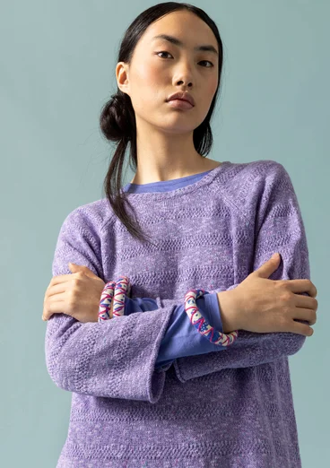 Linen/recycled cotton knit sweater - thistle
