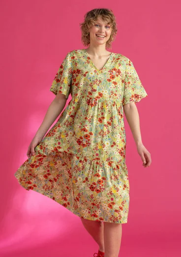 “Sommaräng” woven organic cotton/modal dress - pistachio