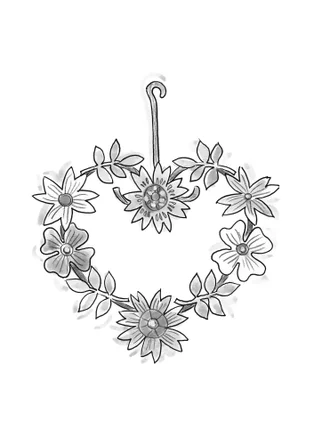 “Lisbeth” metal Christmas wreath - cranberry