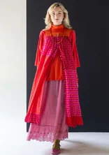 Geblümtes Kleid „1976“ aus Bio-Baumwolle - papageienrot